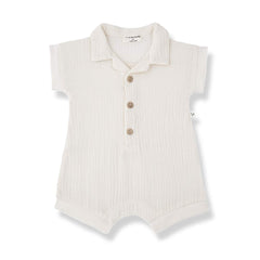 1+ in the family Vittorio Jumpsuit - Ecru-Bodysuits-Ecru-6m | Natural Baby Shower