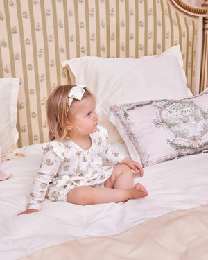 Atelier Choux Baby Girls Carousel Jersey Dress in White