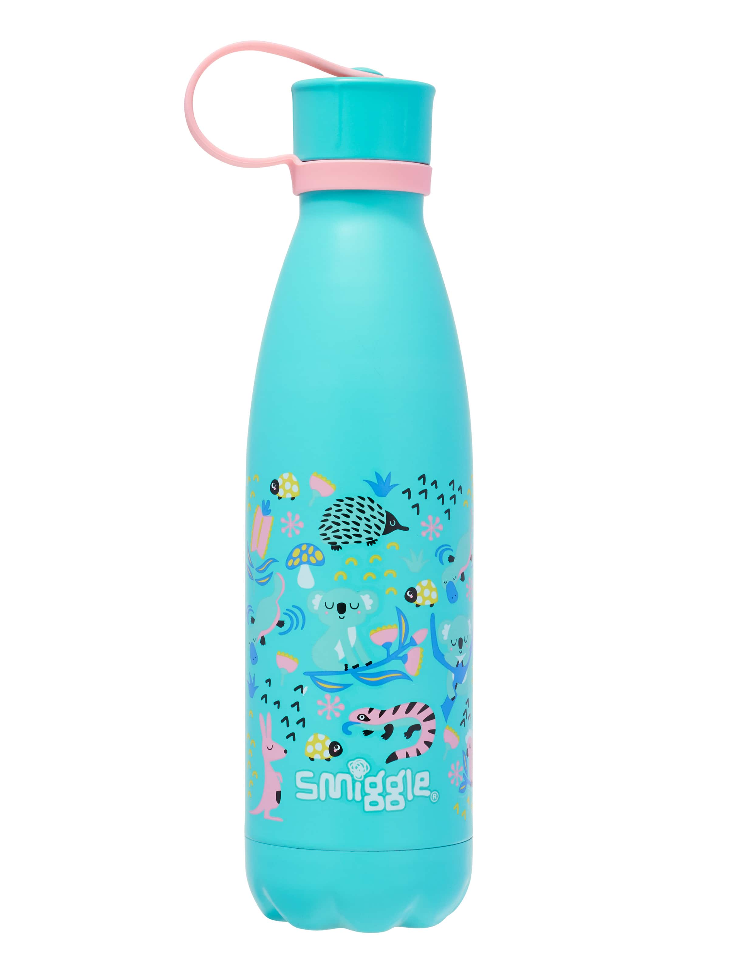 Smiggle - Hi There Kapaklı 500ML Çelik Matara-Dinossi