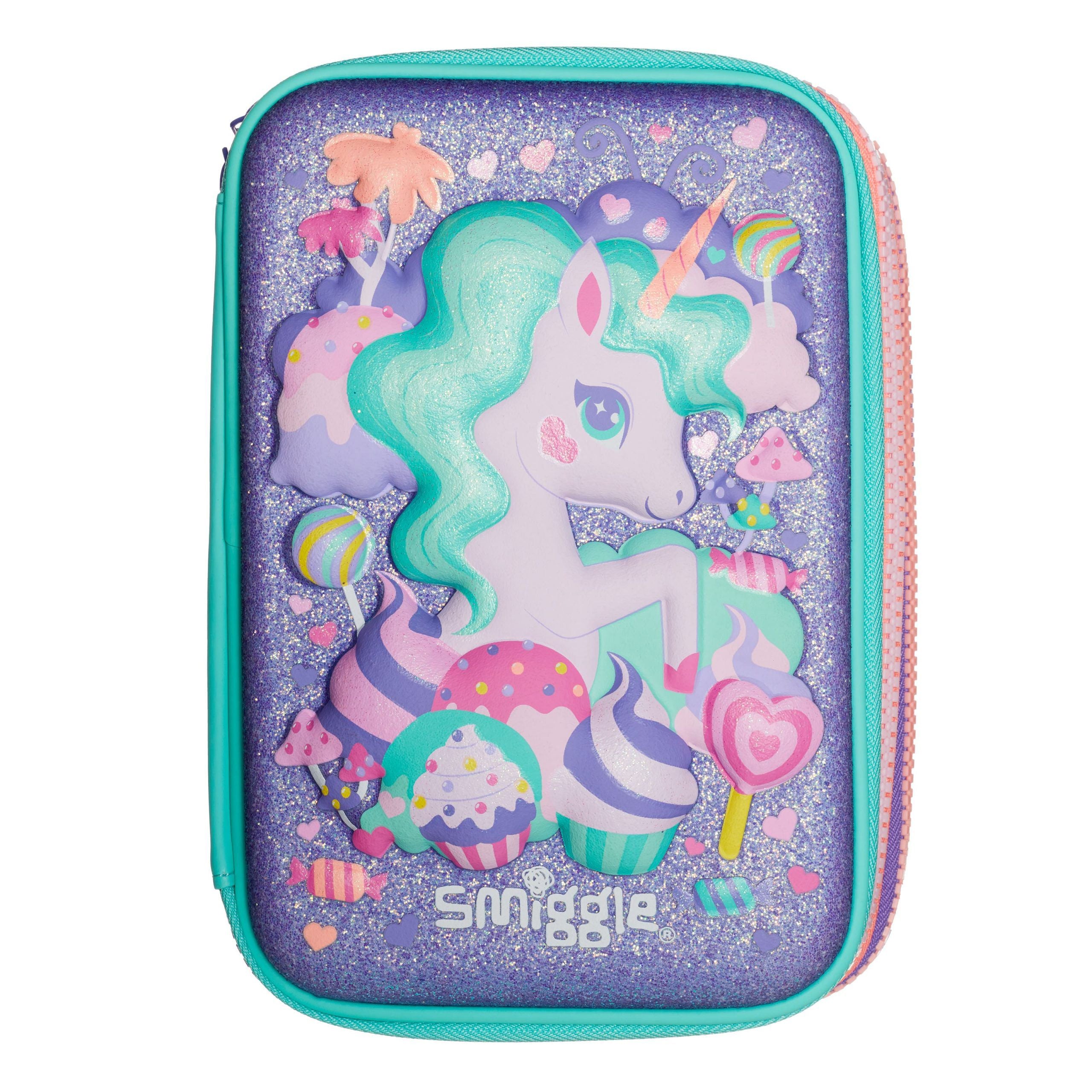 Smiggle - Splendor Üçlü Unicorn Hardtop Kalem Kutusu-Dinossi