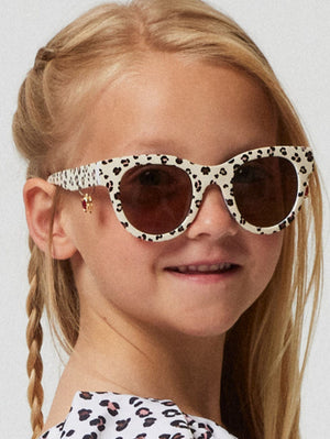 Monnalisa Girls Leopard Sunglasses With Case in Multicolour