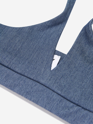 AY by AYLA Girls Denim Look Halterneck Bikini in Navy