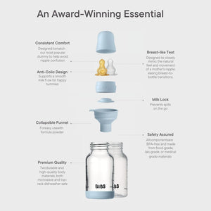 BIBS Baby Glass Bottle Complete Set - Ivory-Baby Bottles-Ivory-110ml | Natural Baby Shower