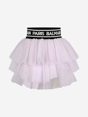 Balmain Balmain Girls Spotted Tulle Skirt