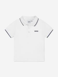 BOSS Baby Boys Logo Polo Shirt in White
