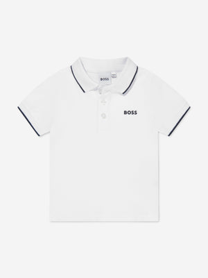 BOSS Baby Boys Logo Polo Shirt in White
