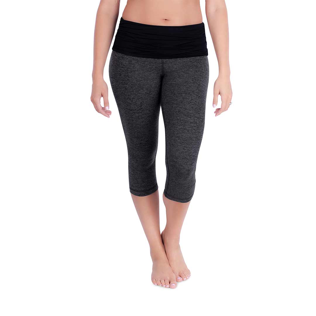 Outlet - Belly Bandit Activewear Capris - Charcoal-Maternity Leggings-S-Charcoal | Natural Baby Shower