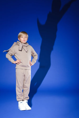 Diesel Kids Logo Joggers in Beige