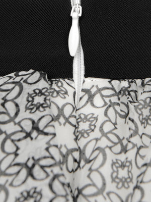 Elie Saab Girls Patterned Silk Skirt in Black