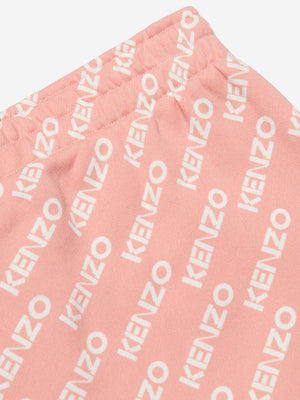 KENZO Girls Fleece Logo Skirt in Pink