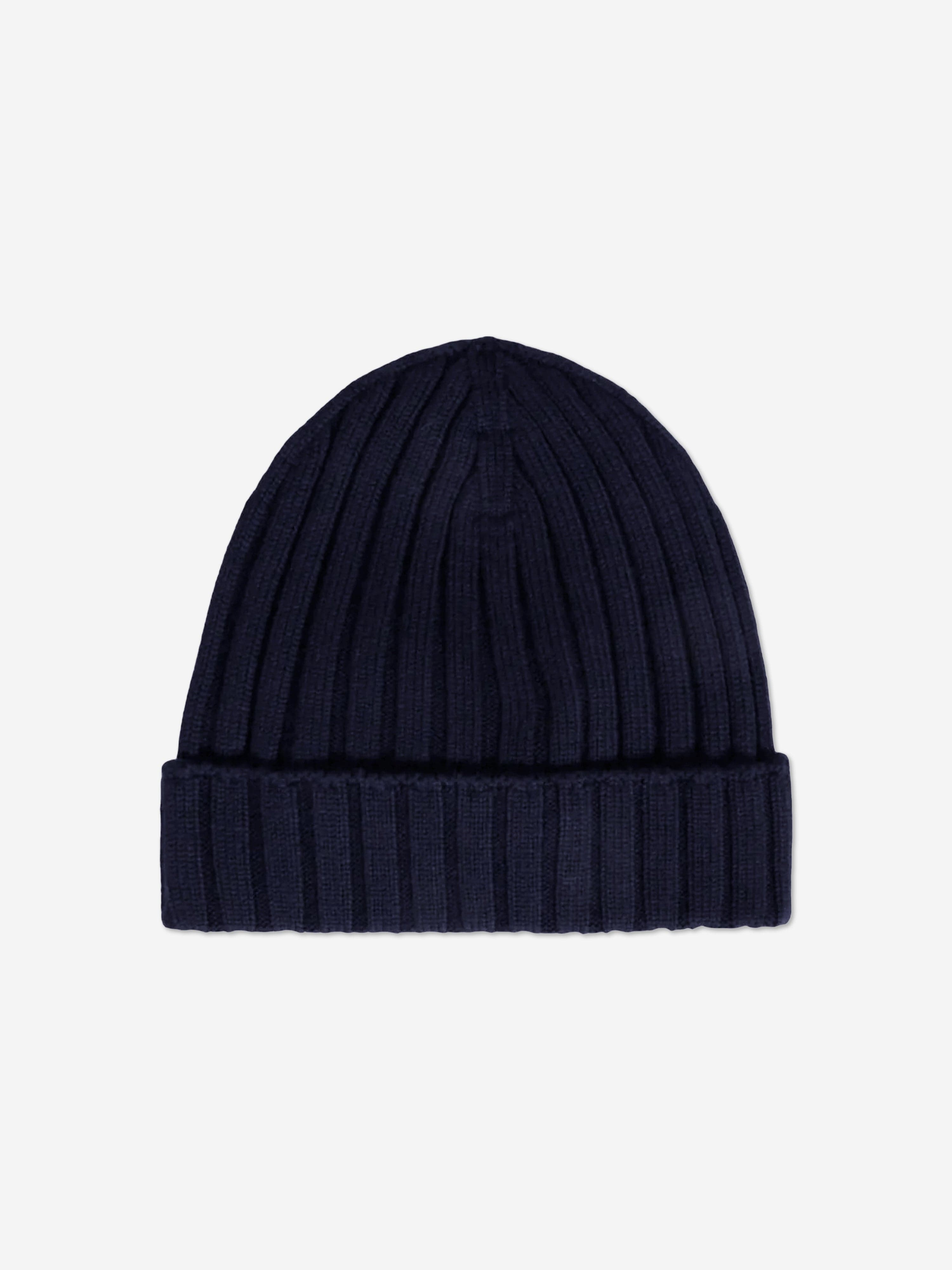Moncler Enfant Baby Wool Beanie Hat in Navy