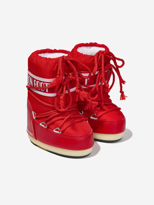 Moon Boot Kids Icon Nylon Snow Boots in Red