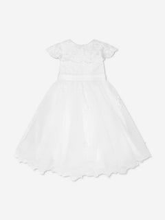 Sarah Louise Girls Ceremonial Ballerina Length Dress in White