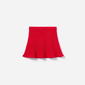 Self Portrait Girls Ribbed Knit Skirt in Red