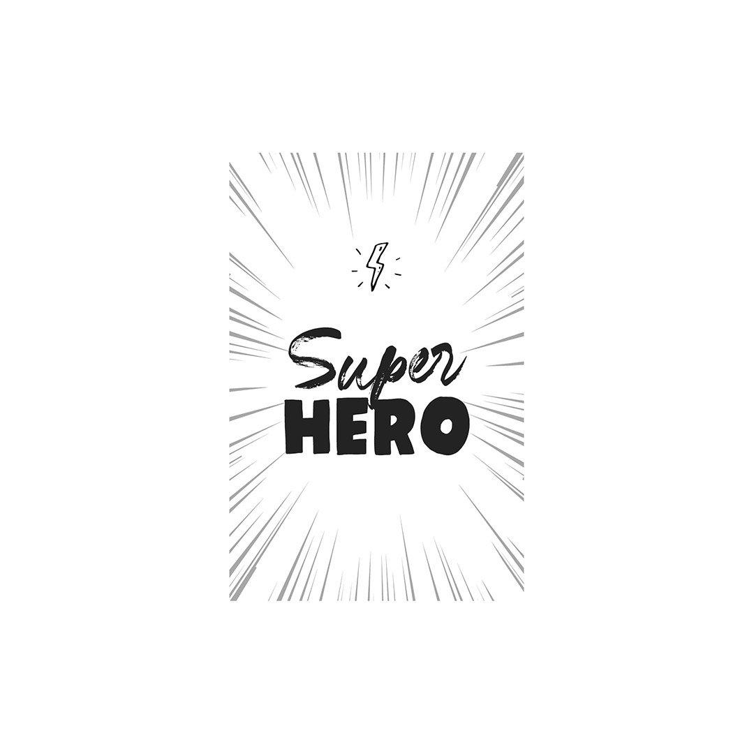 Snuz Superhero Nursery Print - Monochrome-Prints- | Natural Baby Shower