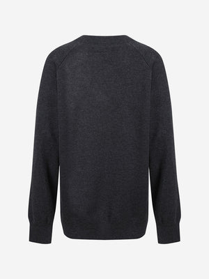 Zeco Kids School Cotton Mix Knitted V-Neck Jumper in Grey