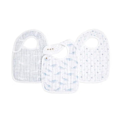 aden + anais Organic Cotton Muslin Snap Bibs 3pk - Oceanic-bibs-Oceanic-One Size | Natural Baby Shower