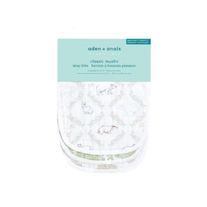 aden + anais Essentials Cotton Muslin Baby Snap Bibs - 3 Pack - Harmony-Bibs-Harmony- | Natural Baby Shower