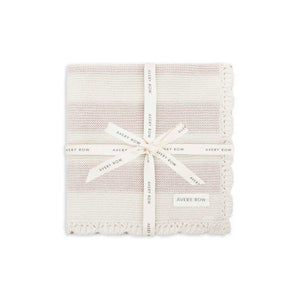 Avery Row Stripe Knit Blanket - Oat Melange-Blankets-Oat Melange- | Natural Baby Shower