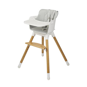 Bababing Una Highchair - White/Wood/Grey-Highchairs-White/Wood/Grey- | Natural Baby Shower