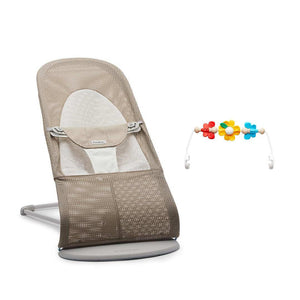 BabyBjorn Balance Soft Mesh Baby Bouncer - Grey Frame - Grey Beige-Baby Bouncers-Flying Friends- | Natural Baby Shower