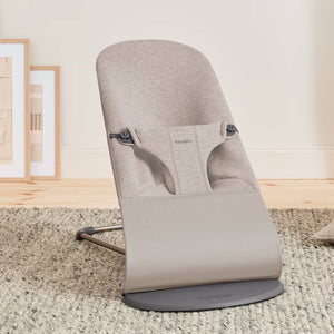 BabyBjorn Bouncer Bliss - 3D Jersey - Sand Grey-Baby Bouncers-Sand Grey-Without Bouncer Toy | Natural Baby Shower
