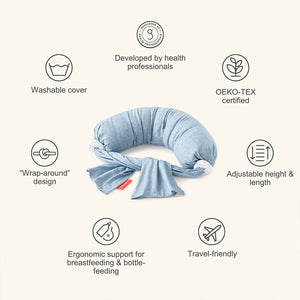 bbhugme Nursing Pillow - Blue Melange-Nursing Pillows-Blue Melange- | Natural Baby Shower
