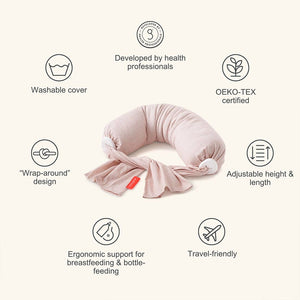 bbhugme Nursing Pillow - Pink Melange-Nursing Pillows-Pink Melange- | Natural Baby Shower