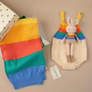 Bonnie Bunny Crochet Toy - Rainbow stripe