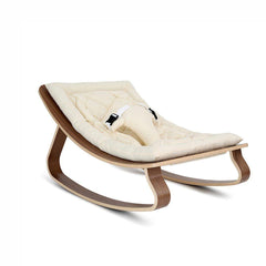 Charlie Crane LEVO Baby Rocker - Walnut + Organic White-Rockers-No Toy Arch- | Natural Baby Shower