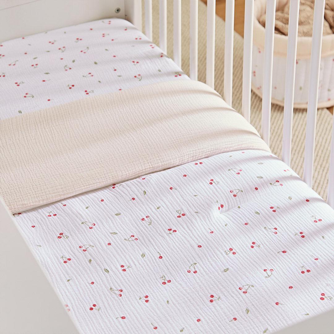 CuddleCo Cot Bed Quilt - Ditsy Cherry-Bedding Sets-Ditsy Cherry-Cot Bed | Natural Baby Shower