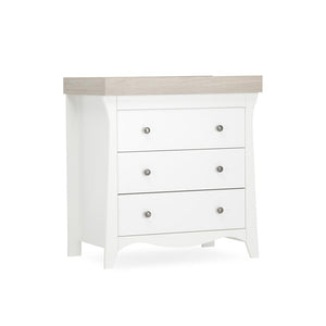 CuddleCo Clara 3-Drawer Dresser + Changer - White/Ash-Nursery Sets-White/Ash- | Natural Baby Shower