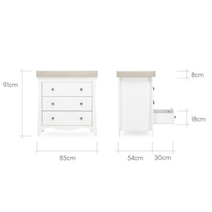 CuddleCo Clara 3-Drawer Dresser + Changer - White/Ash-Nursery Sets-White/Ash- | Natural Baby Shower