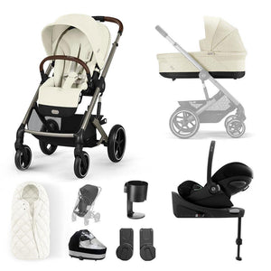 CYBEX Balios S Lux + Cloud G Travel System-Travel Systems-Seashell Beige-SNOGGA Footmuff | Natural Baby Shower