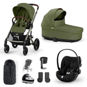 CYBEX Balios S Lux + Cloud G Travel System-Travel Systems-Moss Green-SNOGGA Footmuff | Natural Baby Shower