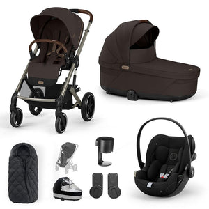 CYBEX Balios S Lux + Cloud G Travel System-Travel Systems-Chocolate Brown-SNOGGA Footmuff | Natural Baby Shower