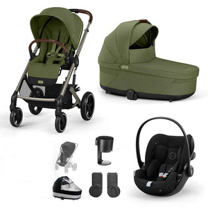 CYBEX Balios S Lux + Cloud G Travel System-Travel Systems-Moss Green-No Footmuff | Natural Baby Shower