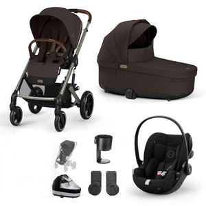 CYBEX Balios S Lux + Cloud G Travel System-Travel Systems-Chocolate Brown-No Footmuff | Natural Baby Shower