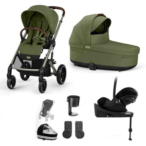 CYBEX Balios S Lux + Cloud G Travel System-Travel Systems-Moss Green-No Footmuff | Natural Baby Shower