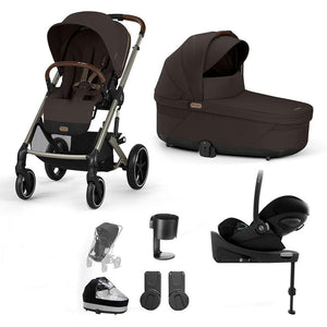 CYBEX Balios S Lux + Cloud G Travel System-Travel Systems-Chocolate Brown-No Footmuff | Natural Baby Shower