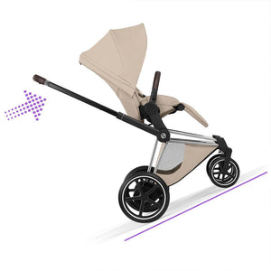 CYBEX e-Priam Style Single Pushchair-Strollers-Sepia Black-Chrome Brown | Natural Baby Shower