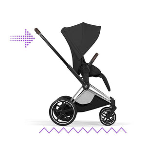 CYBEX e-Priam Style Single Pushchair-Strollers-Sepia Black-Chrome Brown | Natural Baby Shower