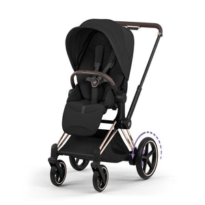 CYBEX e-Priam Style Single Pushchair-Strollers-Sepia Black-Rose Gold | Natural Baby Shower