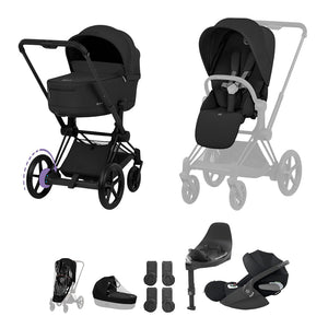 Cybex e-Priam Ultimate Bundle - Comfort Collection-Travel Systems-Sepia Black-With Base | Natural Baby Shower