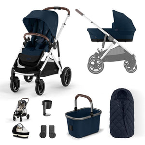 CYBEX Gazelle S Essential Bundle - Ocean Blue-Stroller Bundles-Ocean Blue-CYBEX SNOGGA Footmuff | Natural Baby Shower