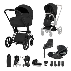 Cybex Priam Ultimate Accessory Bundle - Style Collection-Travel Systems-Sepia Black-Matt Black | Natural Baby Shower