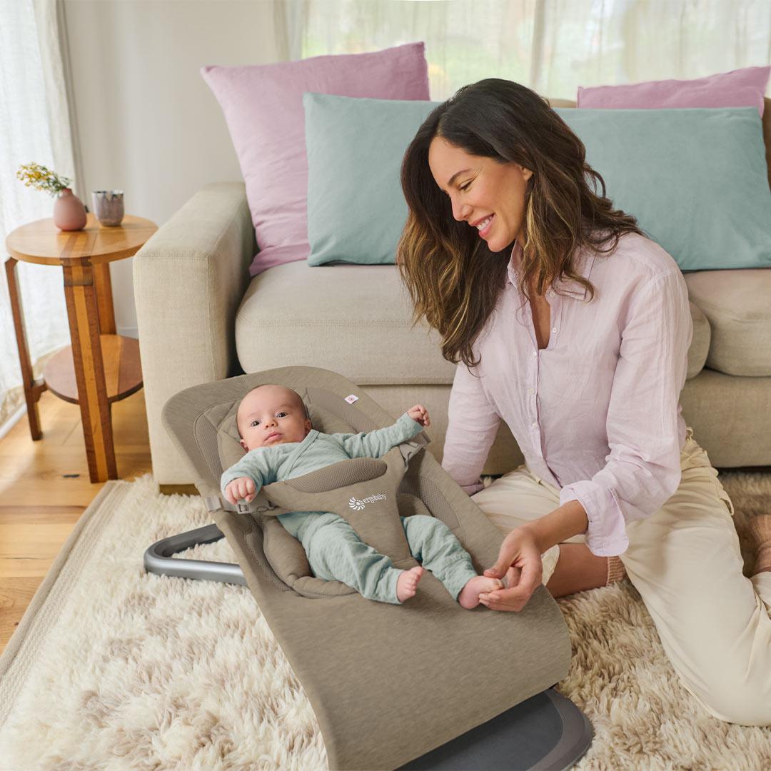 Ergobaby Evolve Baby Bouncer - Soft Olive-Baby Bouncers-With Toy Bar- | Natural Baby Shower