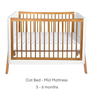 Gaia Baby Hera 'Studio Edit" Two Piece Set (Cot & Dresser) - White / Oak-Nursery Sets-White / Oak-Without Mattress | Natural Baby Shower