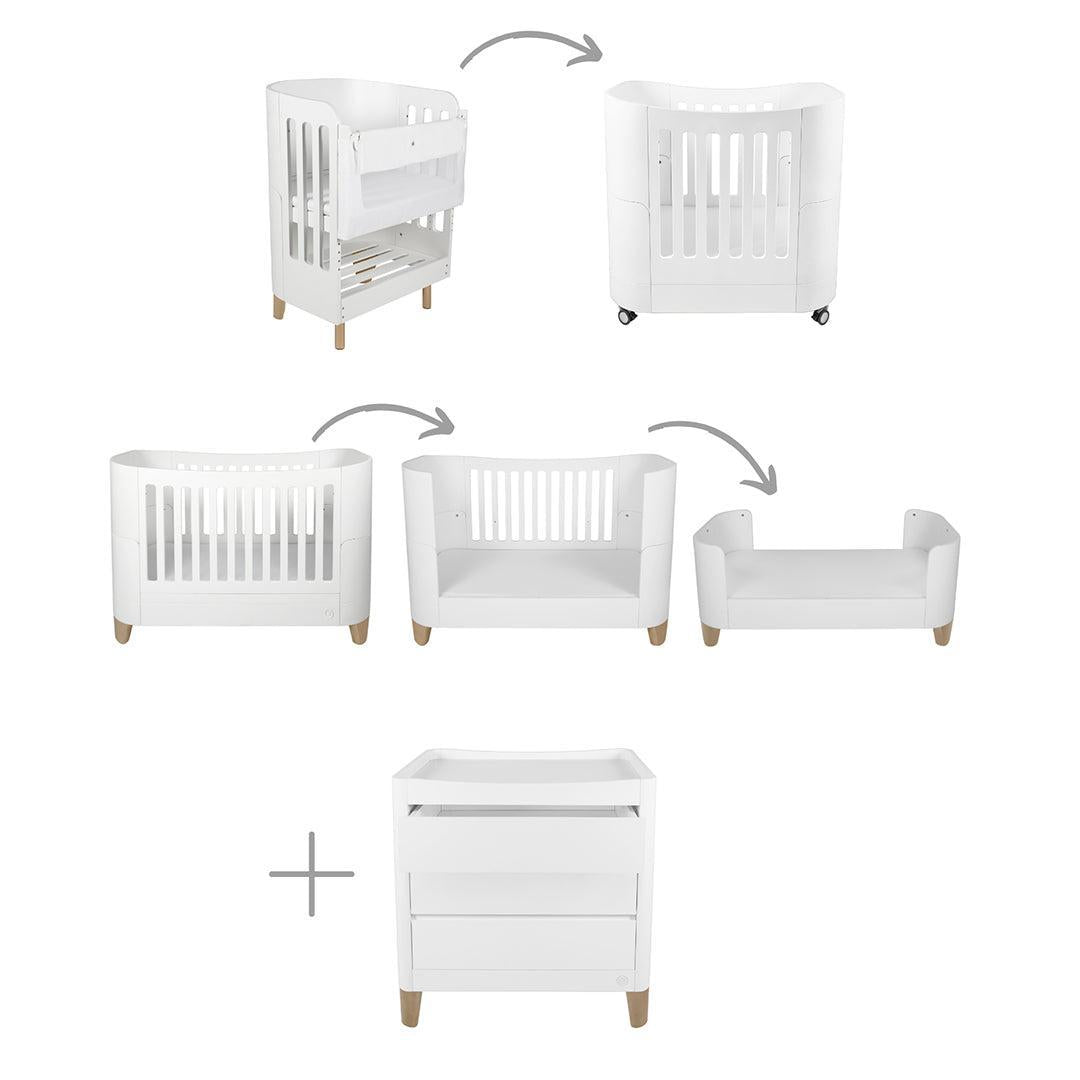 Gaia Baby Serena "All-In-One" and Dresser Set Bundle - White / Natural-Nursery Sets-White / Natural- | Natural Baby Shower