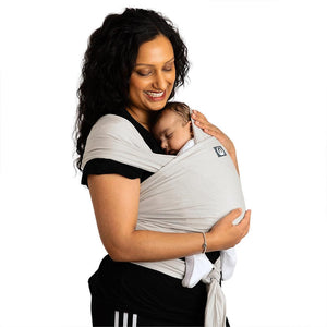 Gaia Stretchy Baby Wrap Carrier - Organic Cotton - Silver Grey-Baby Carriers- | Natural Baby Shower